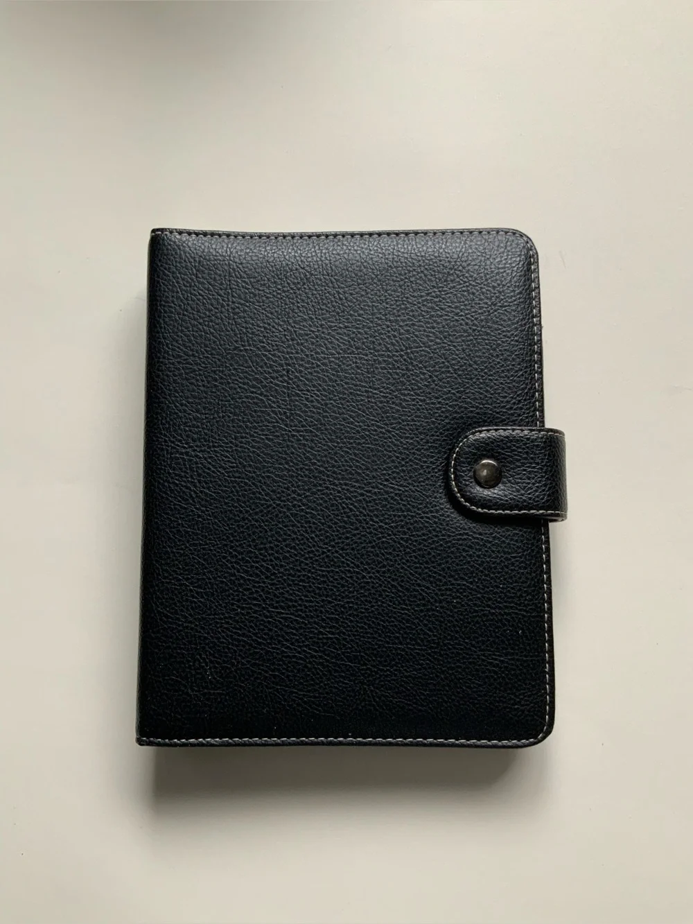 Black Faux Leather Organizer Binder - Professional Home Office Folder